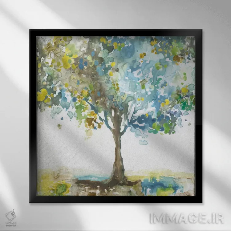 تابلو آبی باشکوه اثر آلیسون پیرس - نمای قابدار مشکی