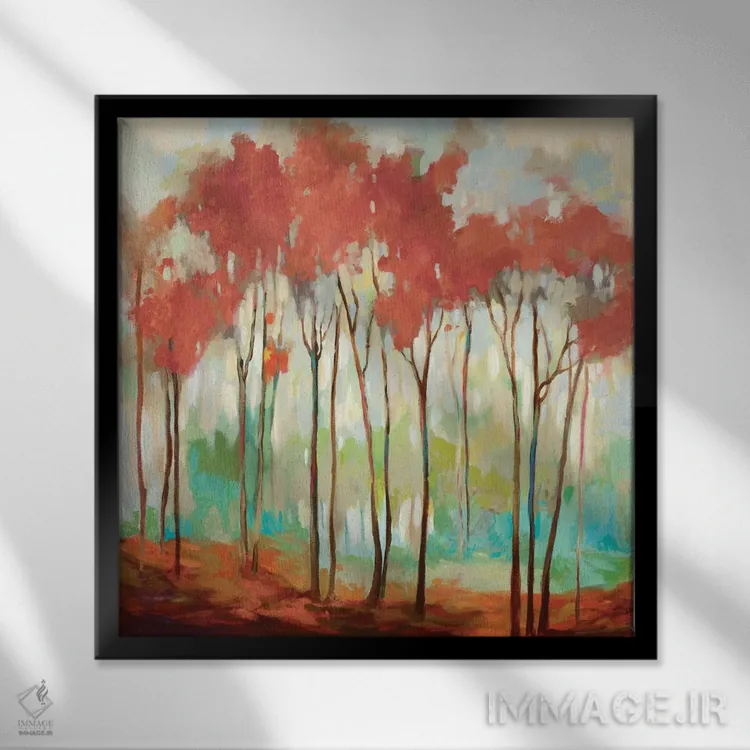 تابلو فراتر از نوک درختان اثر آلیسون پیرس - نمای قابدار مشکی