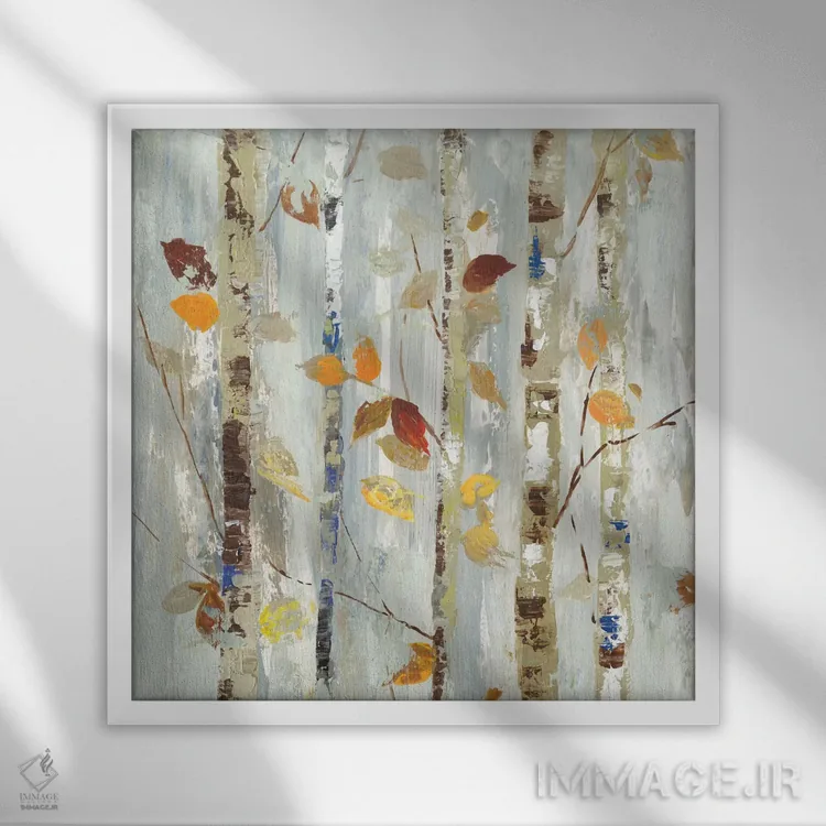 تابلو گلبرگهای پاییزی اثر آلیسون پیرس - نمای قابدار سفید