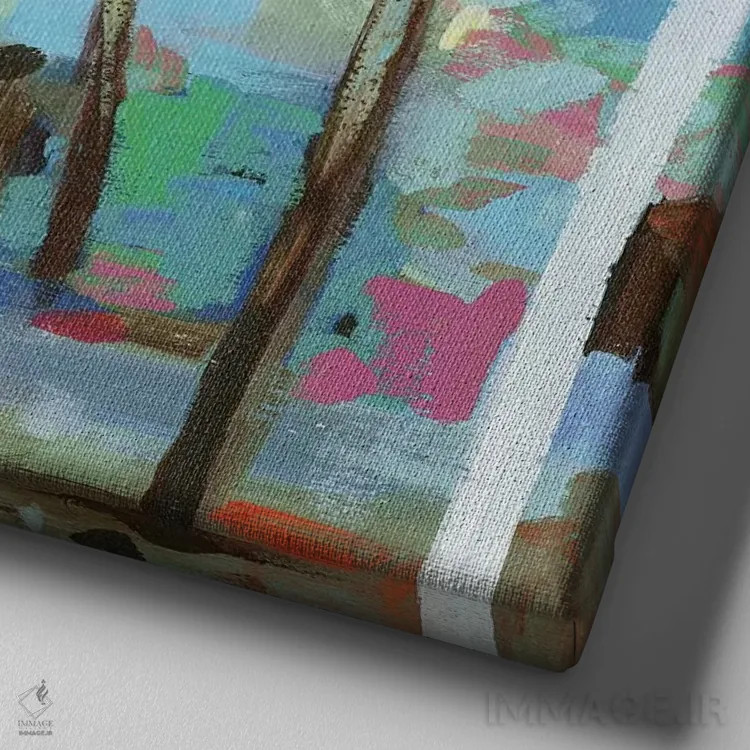 تابلو جنگل توسچوب اثر آلیسون پیرس - نمای نزدیک بافت بوم