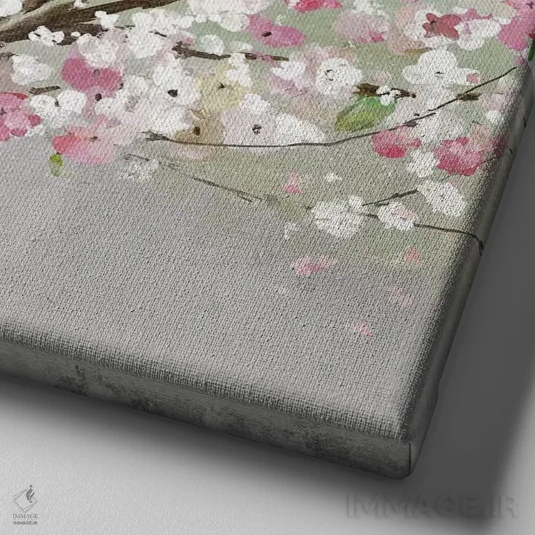 تابلو عشق بهار اثر آلیسون پیرس - نمای نزدیک بافت بوم