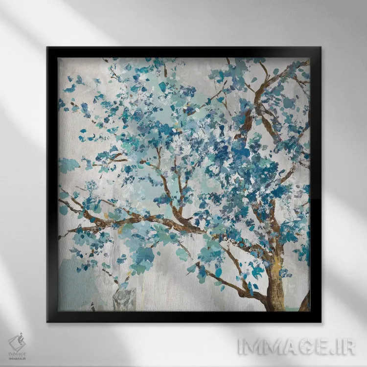 تابلو بلوط نیلی اثر آلیسون پیرس - نمای قابدار مشکی