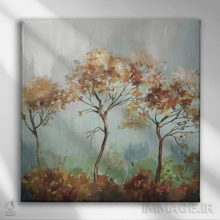 تابلو سکون نارنجی اثر آلیسون پیرس - نمای روبهرو روی دیوار