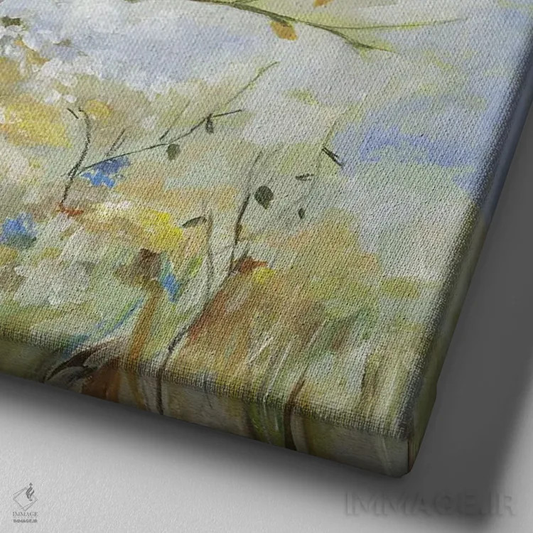 تابلو منظرهی نسیم آفتابی اثر آلیسون پیرس - نمای نزدیک بافت بوم