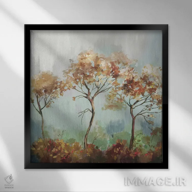 تابلو سکون نارنجی اثر آلیسون پیرس - نمای قابدار مشکی