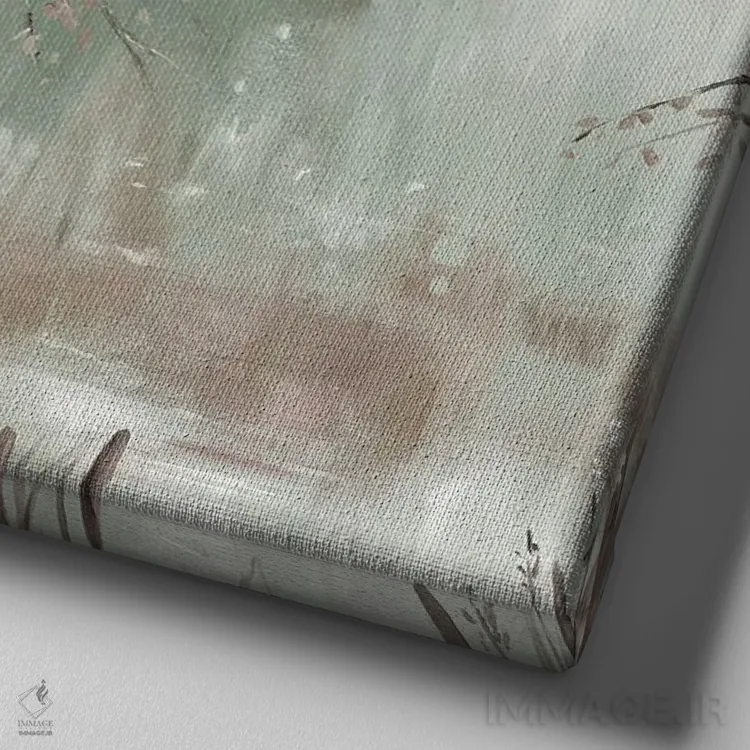 تابلو آرامش بید اثر آلیسون پیرس - نمای نزدیک بافت بوم