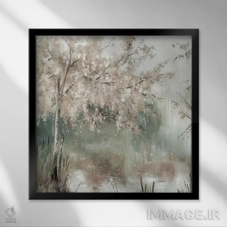 تابلو آرامش بید اثر آلیسون پیرس - نمای قابدار مشکی