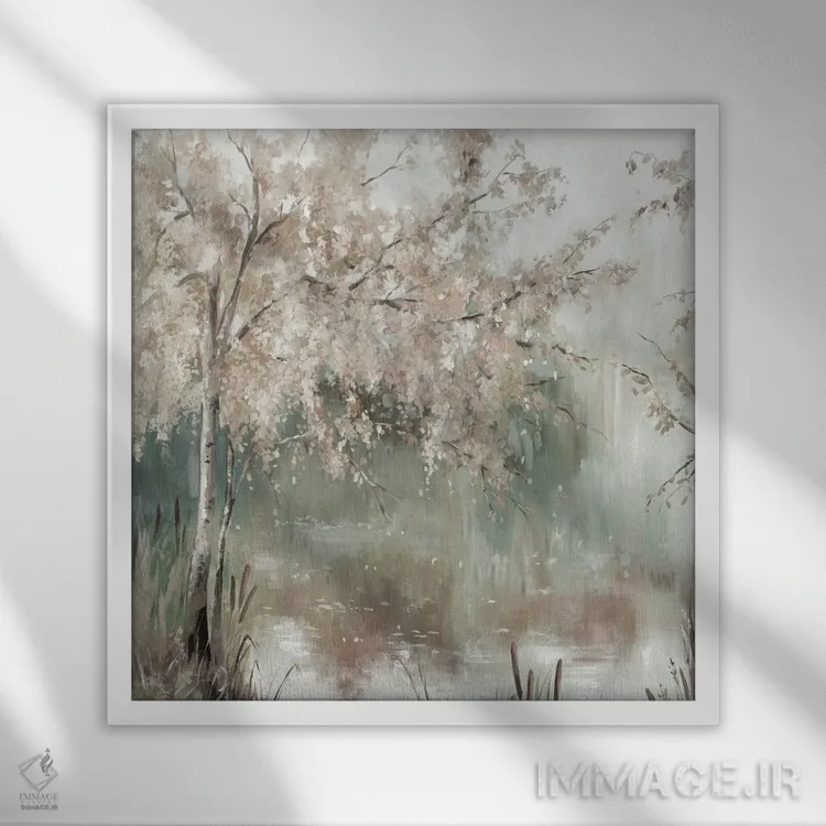 تابلو آرامش بید اثر آلیسون پیرس - نمای قابدار سفید