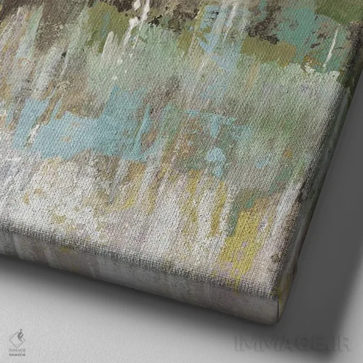 تابلو بازتاب سبز جنگل اثر آلیسون پیرس - نمای نزدیک بافت بوم