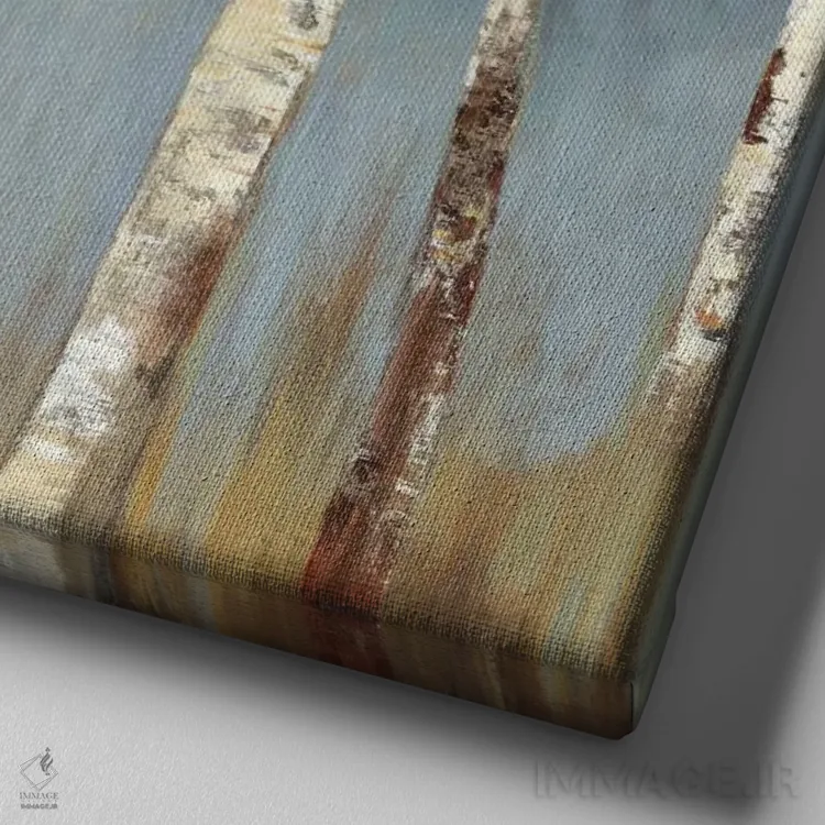 تابلو اخگرهای فروزان III اثر آلیسون پیرس - نمای نزدیک بافت بوم