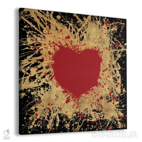 تابلو قلب طلایی I اثر استودیو مجوز هنر - نمای پرسپکتیو محصول