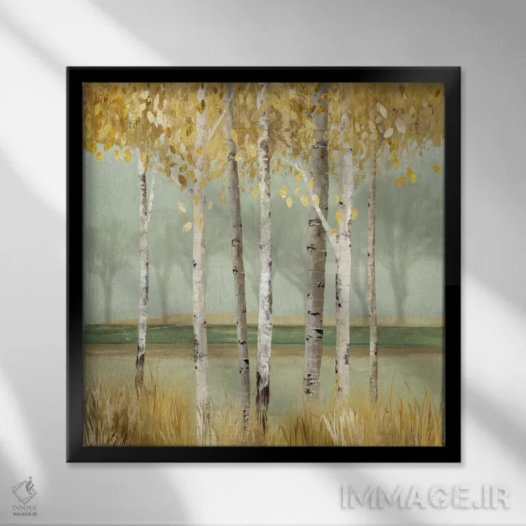 تابلو غان طلایی اثر آلیسون پیرس - نمای قابدار مشکی