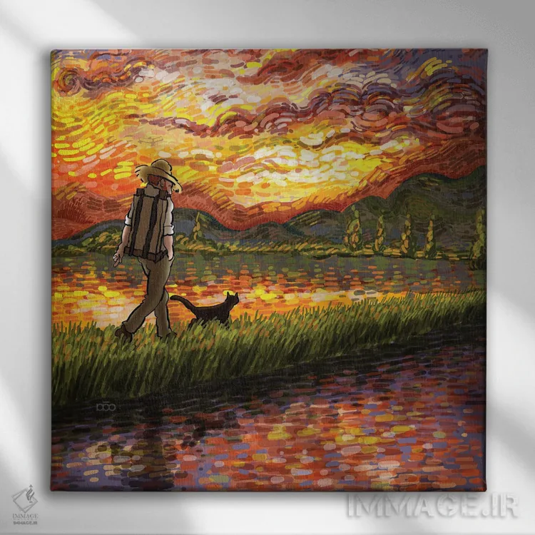 تابلو خط سبز اثر علیرضا کریمی مقدم (هنرمند ایرانی) - نمای روبهرو روی دیوار