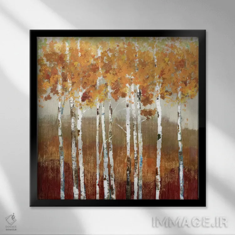 تابلو منظره طلایی اثر آلیسون پیرس - نمای قابدار مشکی