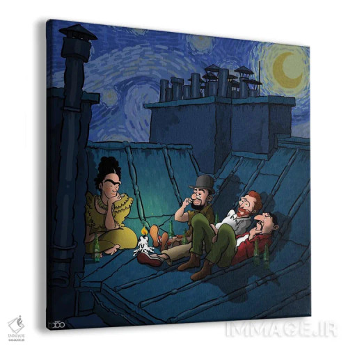 تابلو دیدار زیر نور ماه اثر علیرضا کریمی مقدم (هنرمند ایرانی) - نمای پرسپکتیو محصول