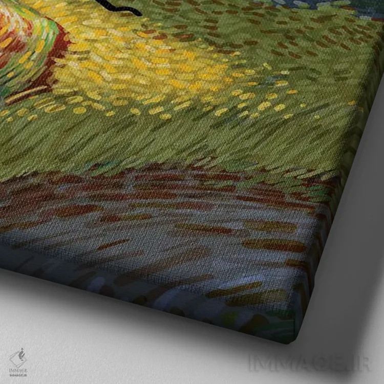 تابلو ماهِ آخرین شب اثر علیرضا کریمی مقدم (هنرمند ایرانی) - نمای نزدیک بافت بوم