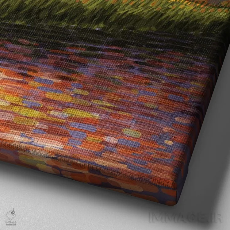 تابلو خط سبز اثر علیرضا کریمی مقدم (هنرمند ایرانی) - نمای نزدیک بافت بوم