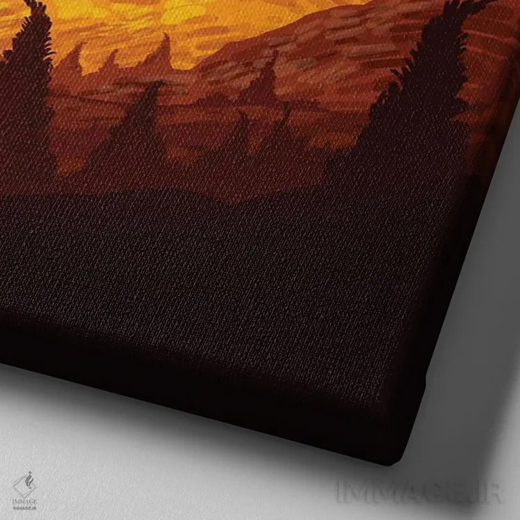 تابلو طلوع کوهستان اثر علیرضا کریمی مقدم (هنرمند ایرانی) - نمای نزدیک بافت بوم