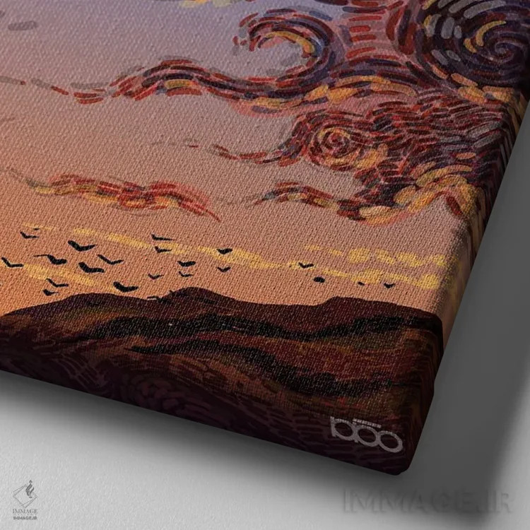 تابلو عبور زمان اثر علیرضا کریمی مقدم (هنرمند ایرانی) - نمای نزدیک بافت بوم