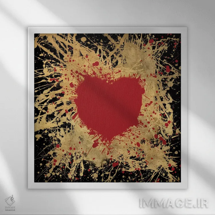 تابلو قلب طلایی I اثر استودیو مجوز هنر - نمای قابدار سفید