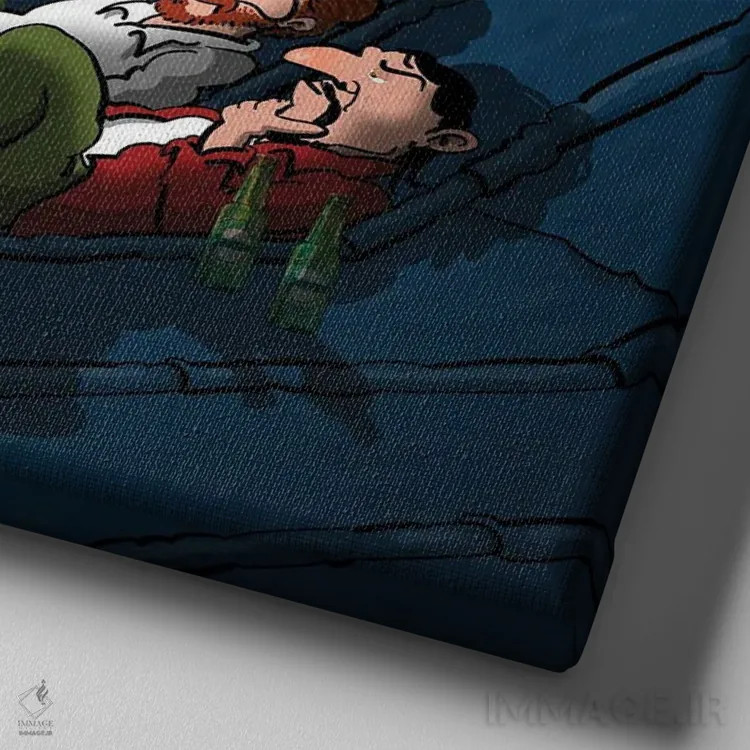 تابلو دیدار زیر نور ماه اثر علیرضا کریمی مقدم (هنرمند ایرانی) - نمای نزدیک بافت بوم