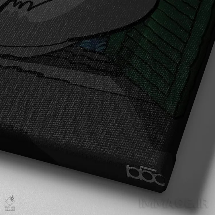 تابلو عشق پنجرهای اثر علیرضا کریمی مقدم (هنرمند ایرانی) - نمای نزدیک بافت بوم