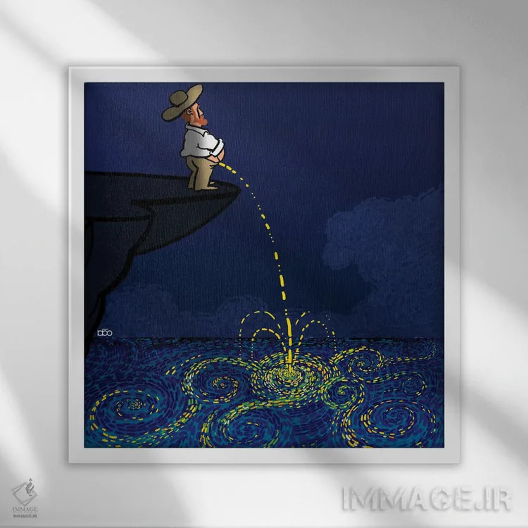 تابلو طبیعت او را صدا میزند اثر علیرضا کریمی مقدم (هنرمند ایرانی) - نمای قابدار سفید