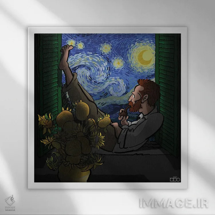 تابلو عشق پنجرهای اثر علیرضا کریمی مقدم (هنرمند ایرانی) - نمای قابدار سفید