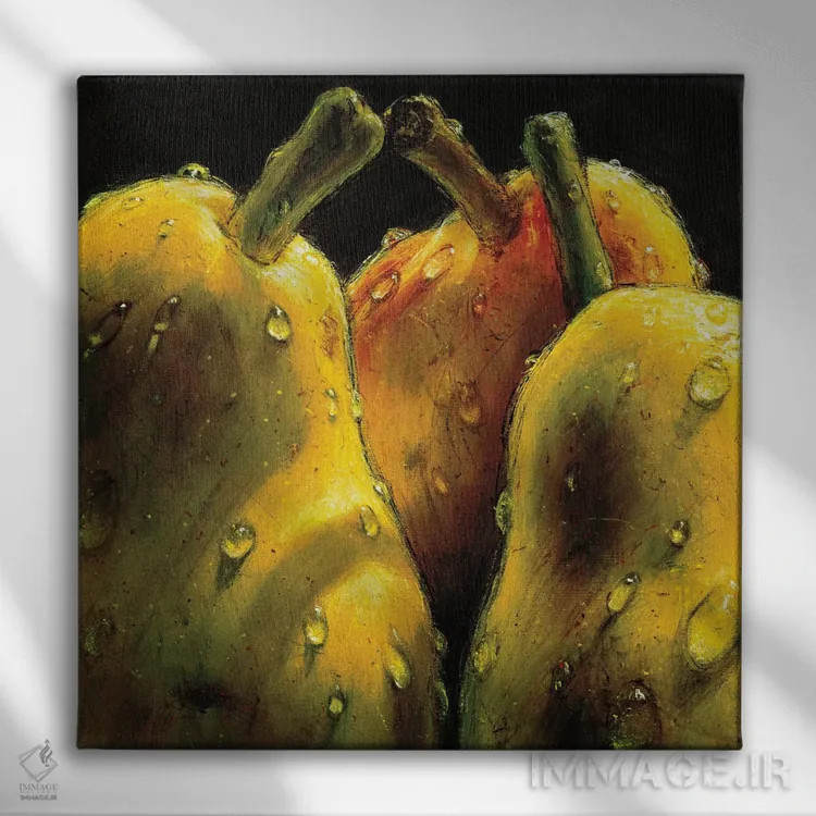 تابلو گلابیها اثر آلماچ - نمای روبهرو روی دیوار