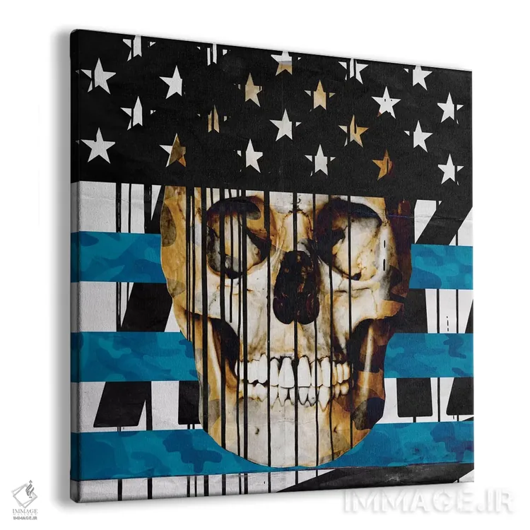 تابلو پرچم پوشیده از جمجمه اثر فایو بای فایو کالکتیو - نمای پرسپکتیو محصول