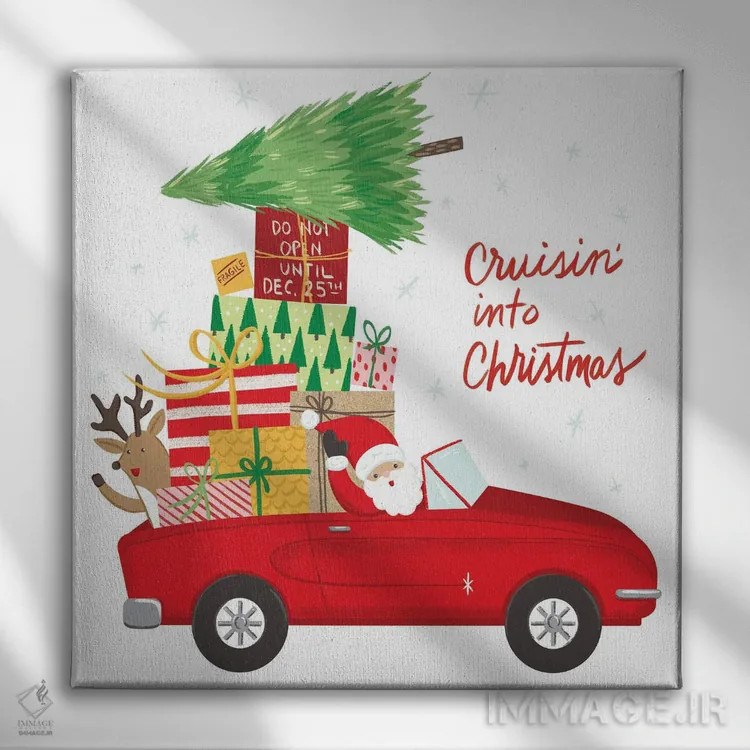 تابلو ماشین کروکی کریسمسی اثر آماندا مکگی - نمای روبهرو روی دیوار