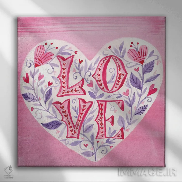 تابلو گلهای قلبی اثر آماندا مکگی - نمای روبهرو روی دیوار
