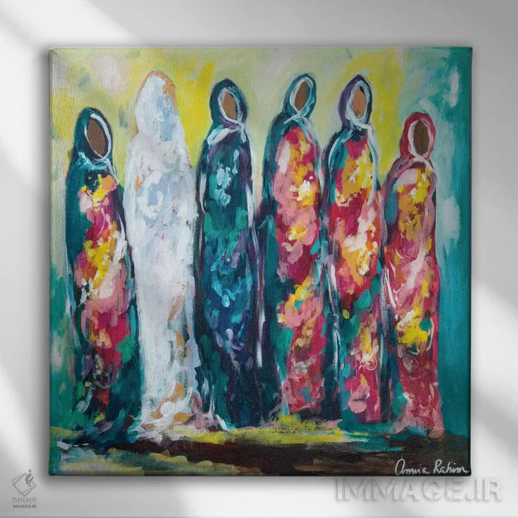 تابلو عروسی اثر امیره رحیم - نمای روبهرو روی دیوار