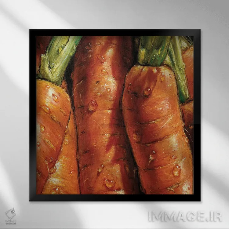 تابلو هویجها اثر آلماچ - نمای قابدار مشکی