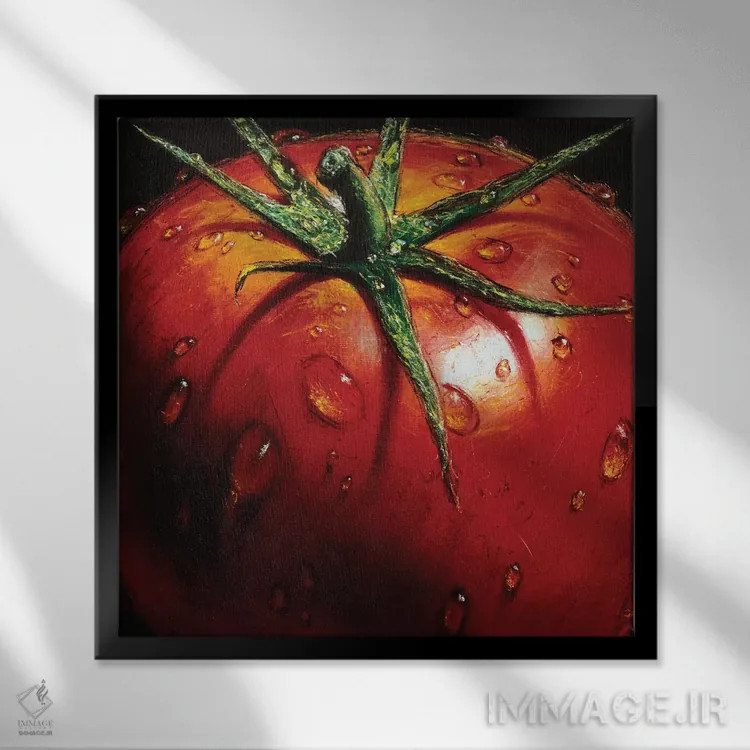 تابلو گوجهفرنگی اثر آلماچ - نمای قابدار مشکی