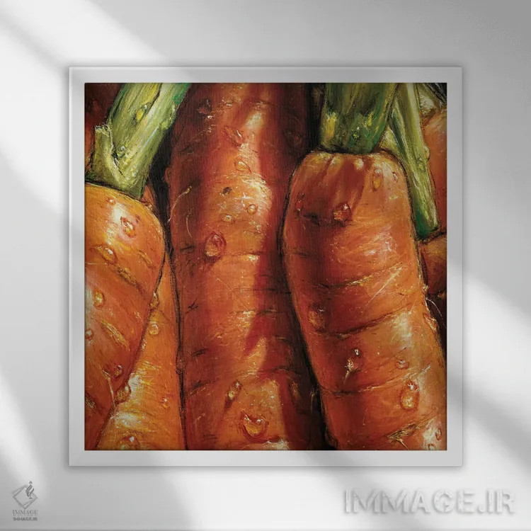 تابلو هویجها اثر آلماچ - نمای قابدار سفید