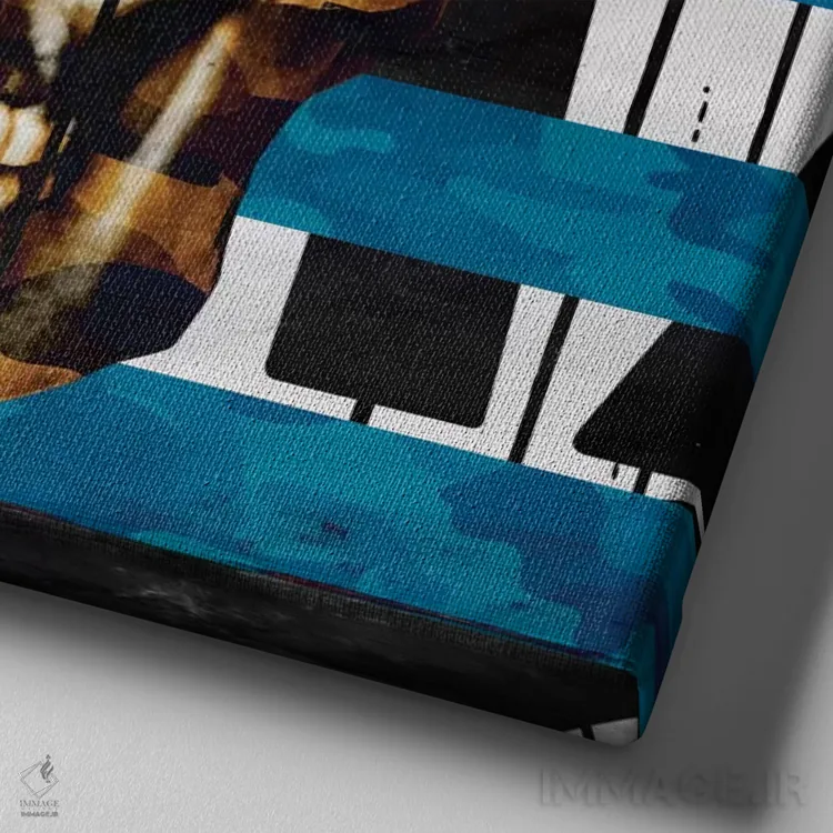 تابلو پرچم پوشیده از جمجمه اثر فایو بای فایو کالکتیو - نمای نزدیک بافت بوم