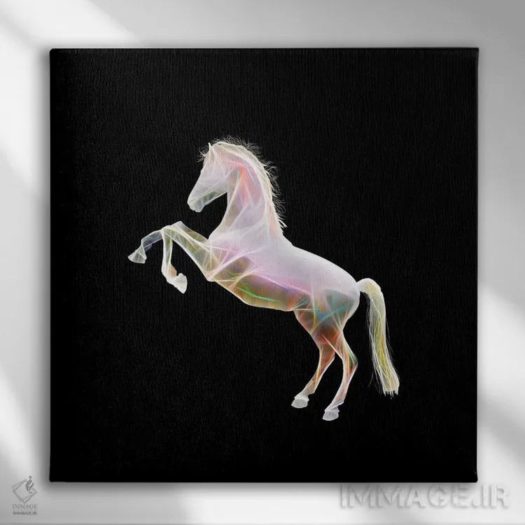 تابلو اسب خیالی اثر تاتیانا آمرِین - نمای روبهرو روی دیوار