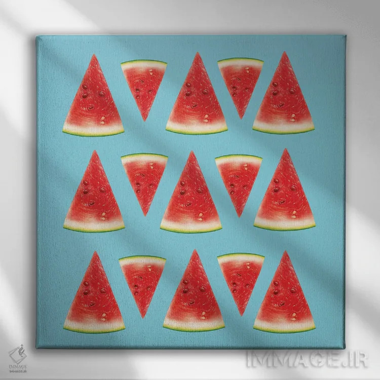 تابلو برشهای هندوانه I اثر تاتیانا آمرِین - نمای روبهرو روی دیوار