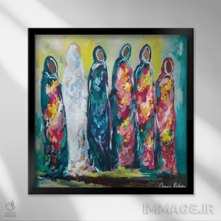 تابلو عروسی اثر امیره رحیم - نمای قابدار مشکی