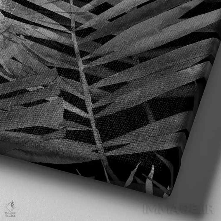 تابلو بهار III (سیاه و سفید) اثر تاتیانا آمرِین - نمای نزدیک بافت بوم