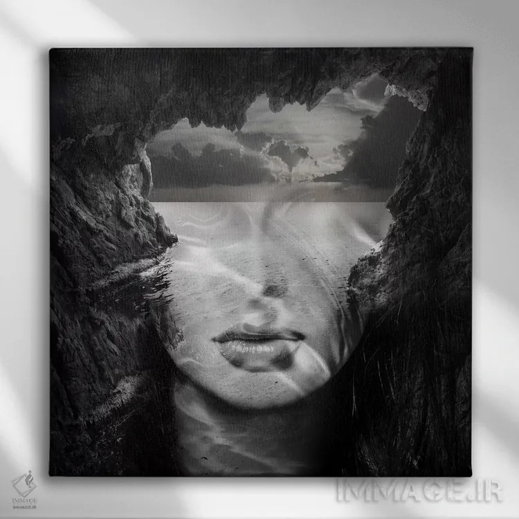 تابلو صخرهها اثر تاتیانا آمرِین - نمای روبهرو روی دیوار