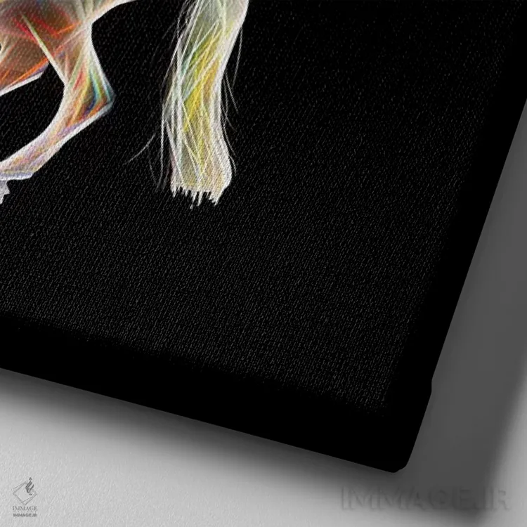 تابلو اسب خیالی اثر تاتیانا آمرِین - نمای نزدیک بافت بوم