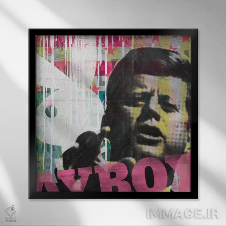 تابلو قهرمان اثر فایو بای فایو کالکتیو - نمای قابدار مشکی