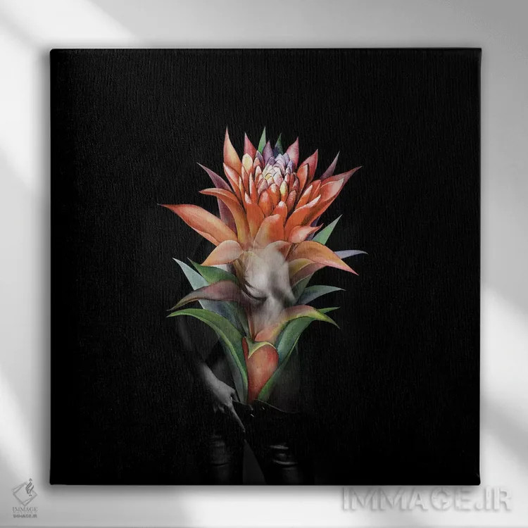 تابلو گل گوزمانیا (گیاه گرمسیری) اثر تاتیانا آمرِین - نمای روبهرو روی دیوار