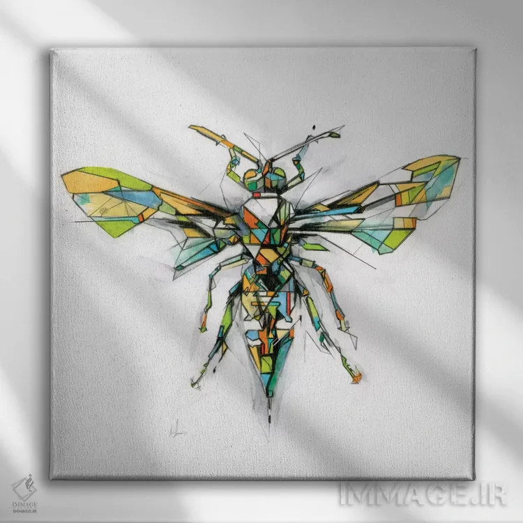 تابلو زنبور سرخ اثر الکسیس مارکو - نمای روبهرو روی دیوار