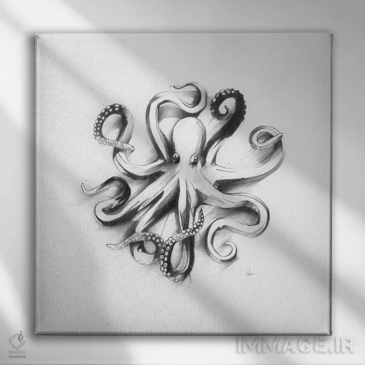 تابلو اختاپوس تخت اثر الکسیس مارکو - نمای روبهرو روی دیوار