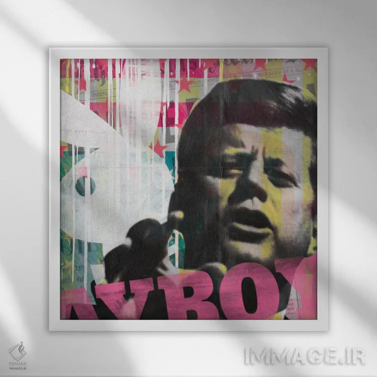 تابلو قهرمان اثر فایو بای فایو کالکتیو - نمای قابدار سفید