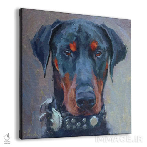 تابلو دوبرمن (سگ) اثر الکس مووچون - نمای پرسپکتیو محصول