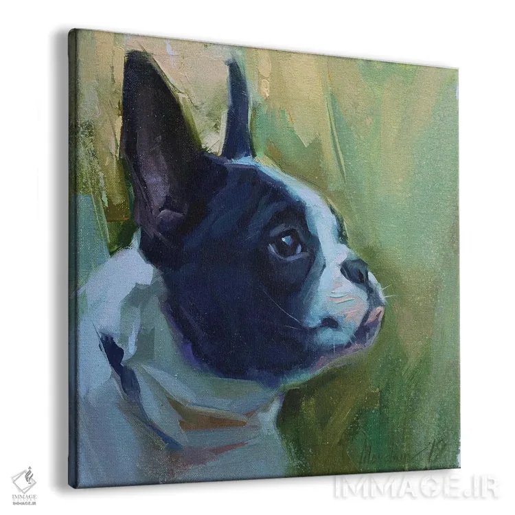 تابلو بولداگ (سگ) اثر الکس مووچون - نمای پرسپکتیو محصول